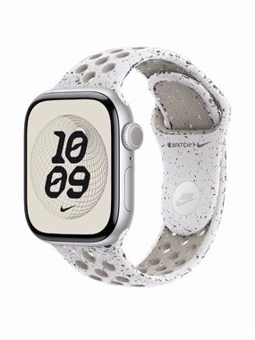 Nike Sport Band Apple Watch Strap - White with Colorful Rainbow Confetti Splash